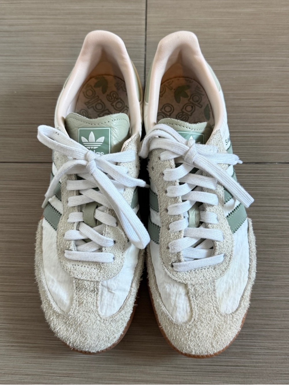Adidas Samba OG Cloud White/Silver Green/Gum - Picture 2 of 8